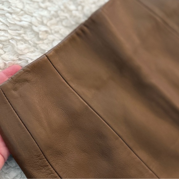 Designer “The Sei” 100% Lambskin Baseball Hem Mini Skirt, Size 2. - Picture 10 of 16